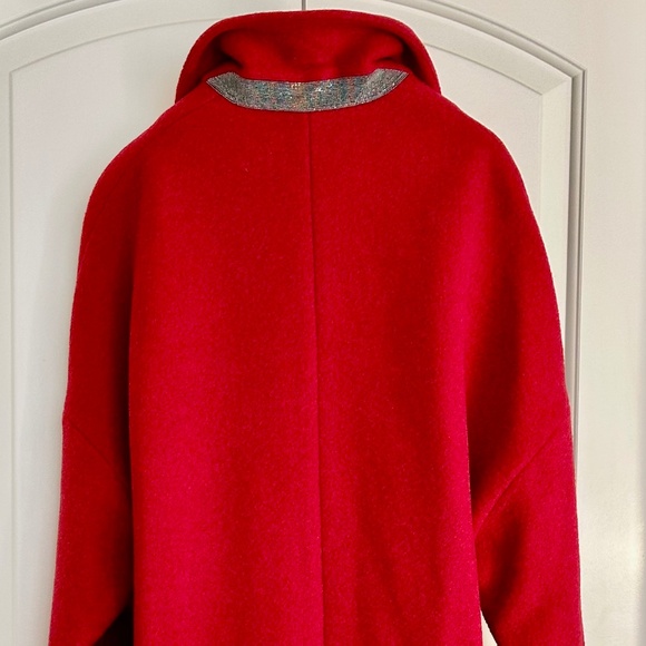 Brunello Cucinelli Womens Monili Collar Poppy Coat WOMENS SZ IT 40 / US 4 - Picture 1 of 16